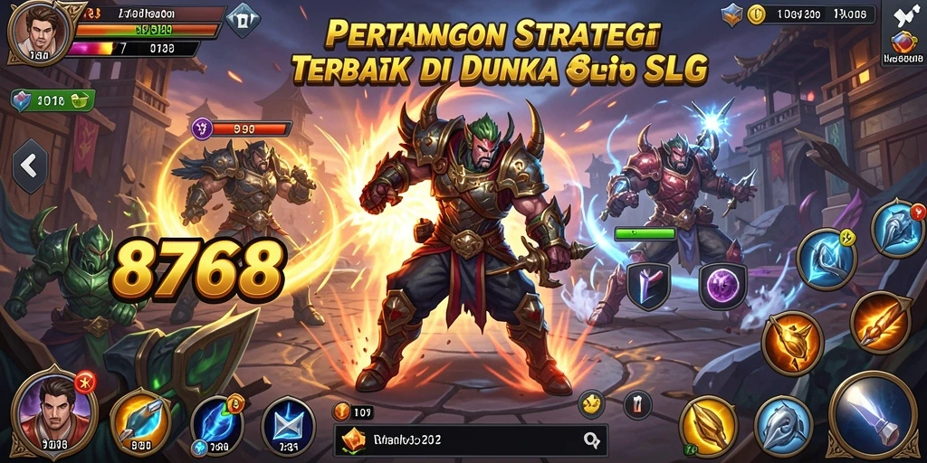 Gameplay SLG yang seru dan penuh strategi dalam 8768.
