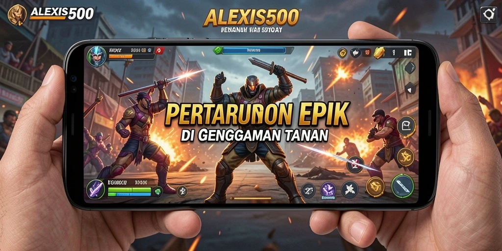 Tampilan gameplay ALEXIS500 dengan aksi pertarungan yang mendebarkan.
