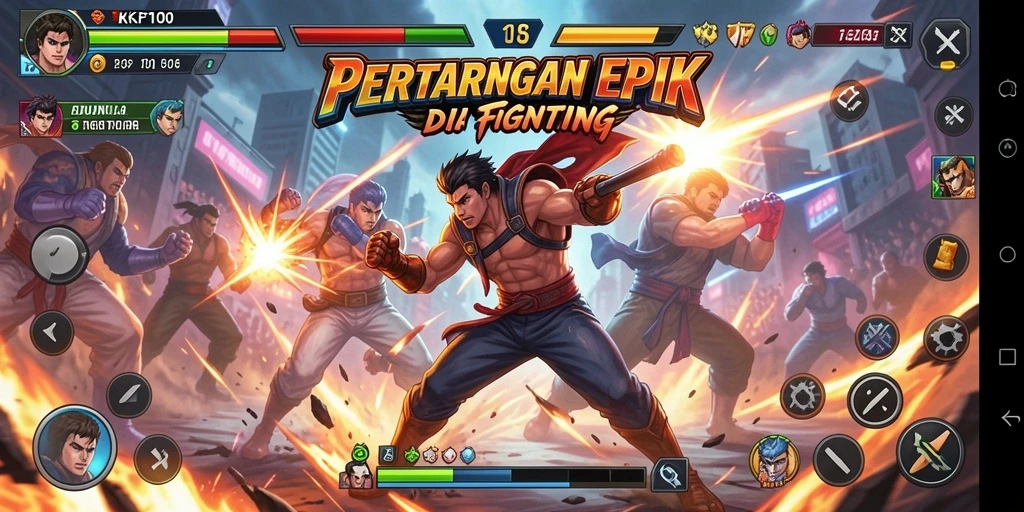 Gameplay KPK100 yang seru dan mendebarkan dalam arena Fighting.