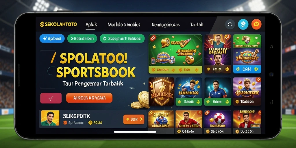 Tampilan antarmuka menarik dalam aplikasi Sportsbook SEKOLAHTOTO.